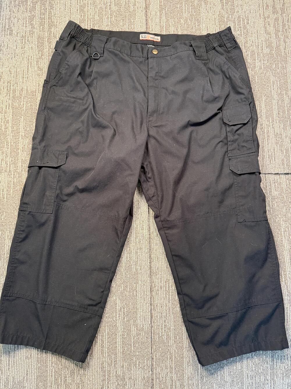 5.11 Tactical Pants Mens 44x30 Black Cargo Elastic Relaxed Fit Straight Leg